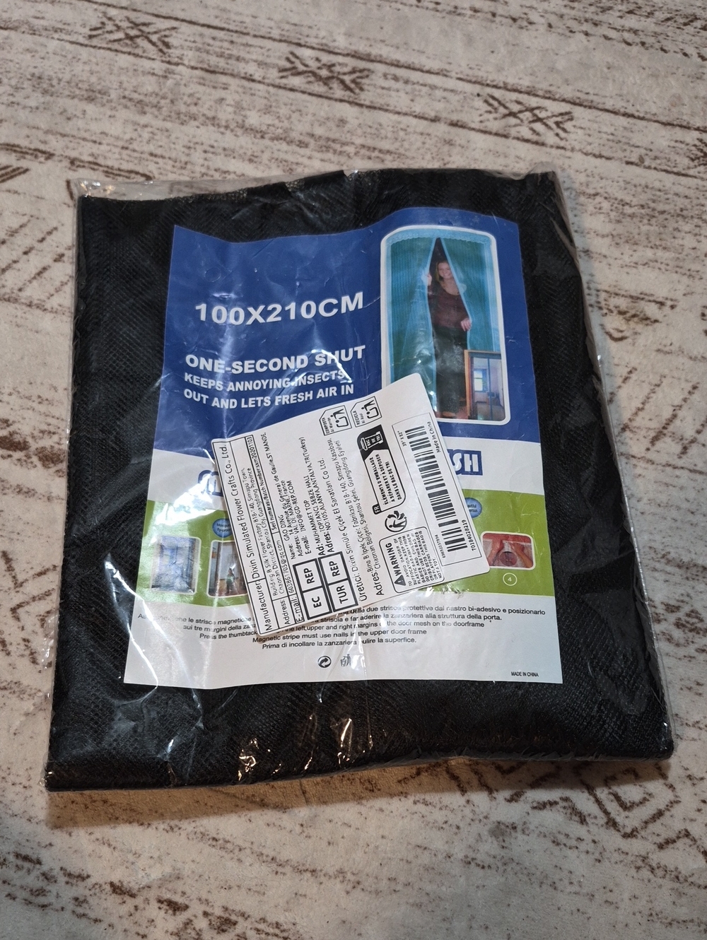 Black Magnetic Screen Door Mesh Curtain NEW!